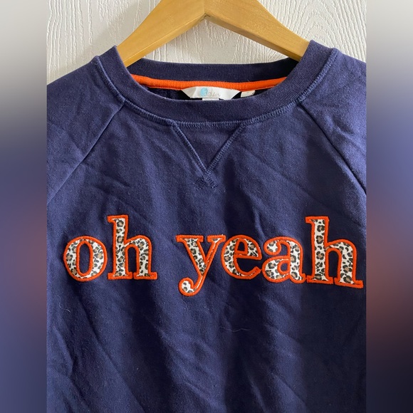 Boden Oh Yeah Navy Cheetah Crewneck Sweatshirt! Women Size Small - Picture 2 of 5